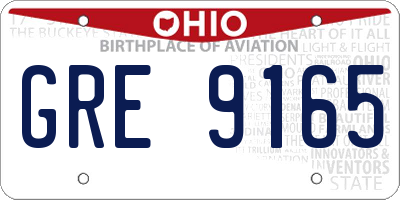 OH license plate GRE9165