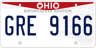 OH license plate GRE9166