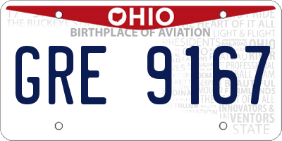 OH license plate GRE9167