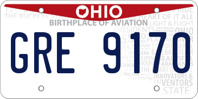 OH license plate GRE9170