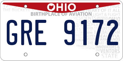 OH license plate GRE9172