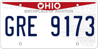 OH license plate GRE9173