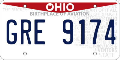OH license plate GRE9174