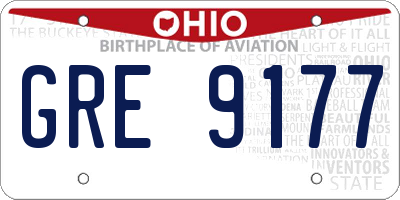 OH license plate GRE9177