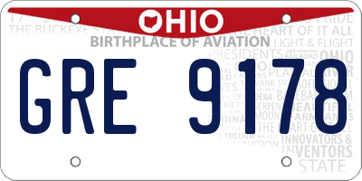 OH license plate GRE9178