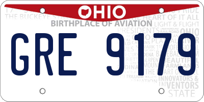 OH license plate GRE9179
