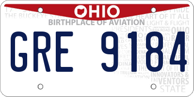 OH license plate GRE9184