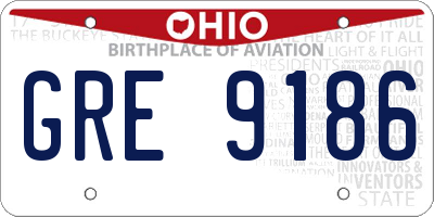 OH license plate GRE9186