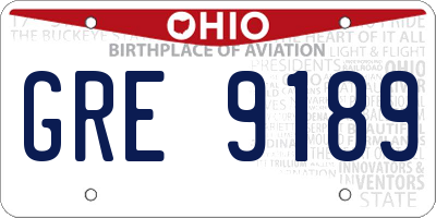 OH license plate GRE9189