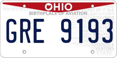 OH license plate GRE9193