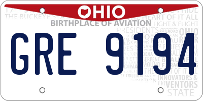OH license plate GRE9194