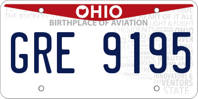 OH license plate GRE9195