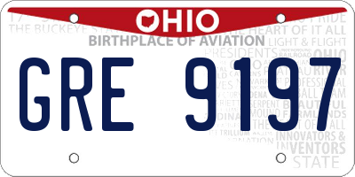 OH license plate GRE9197