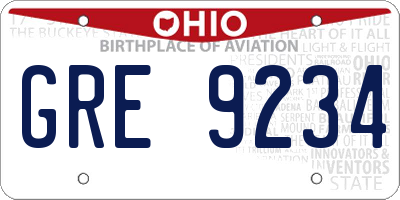 OH license plate GRE9234