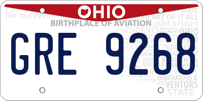 OH license plate GRE9268