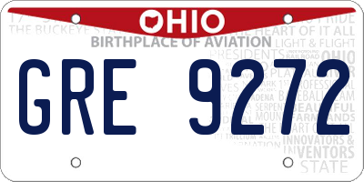 OH license plate GRE9272