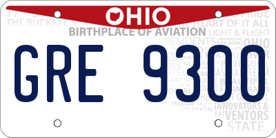 OH license plate GRE9300