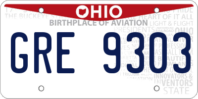 OH license plate GRE9303