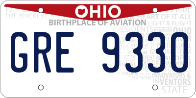 OH license plate GRE9330