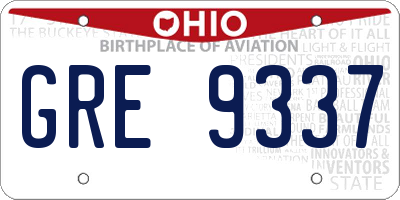 OH license plate GRE9337