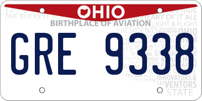 OH license plate GRE9338