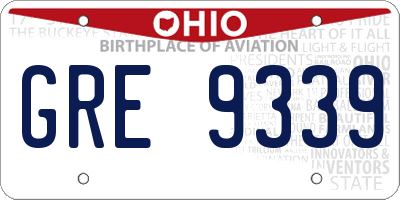 OH license plate GRE9339