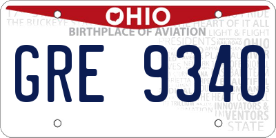 OH license plate GRE9340