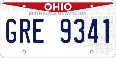 OH license plate GRE9341