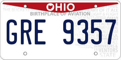 OH license plate GRE9357