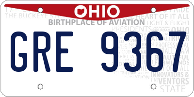 OH license plate GRE9367