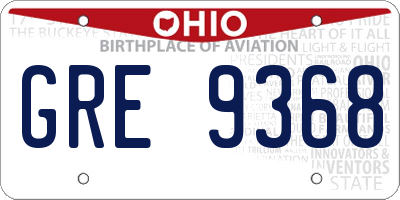 OH license plate GRE9368