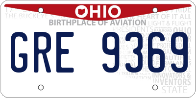 OH license plate GRE9369