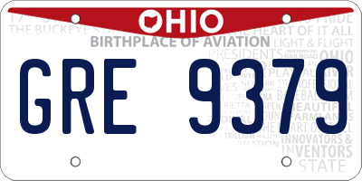 OH license plate GRE9379