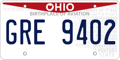 OH license plate GRE9402