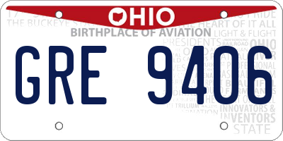 OH license plate GRE9406