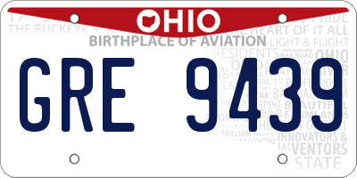 OH license plate GRE9439