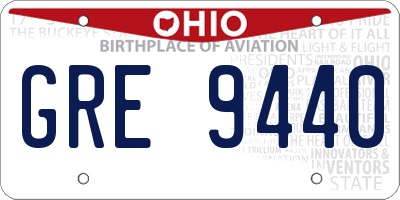 OH license plate GRE9440