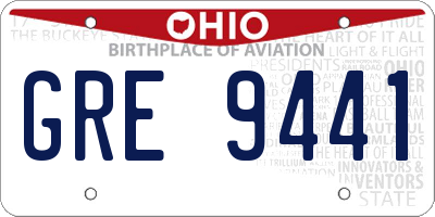 OH license plate GRE9441