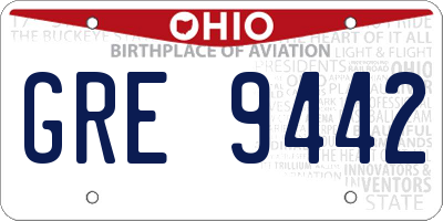 OH license plate GRE9442