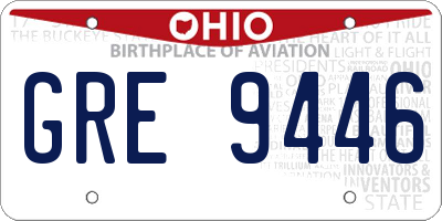 OH license plate GRE9446