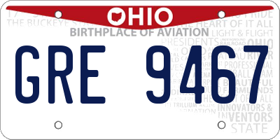 OH license plate GRE9467