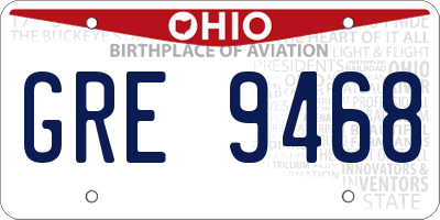 OH license plate GRE9468