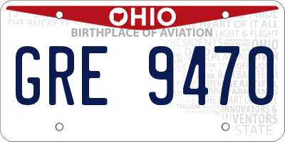 OH license plate GRE9470