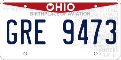 OH license plate GRE9473