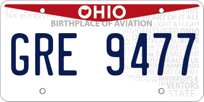 OH license plate GRE9477