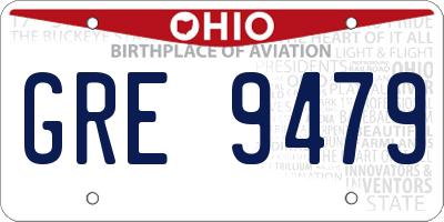 OH license plate GRE9479