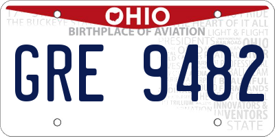 OH license plate GRE9482