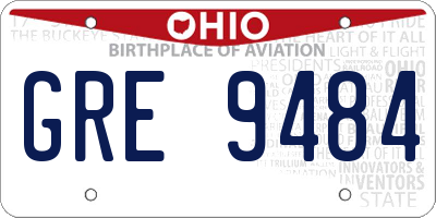 OH license plate GRE9484