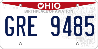 OH license plate GRE9485
