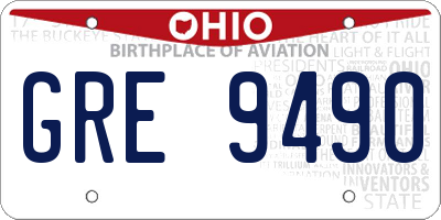 OH license plate GRE9490